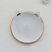 Lit pour chat et cage pour animaux de compagnie en tissu naturel durable, sans peluches, lavable, avec griffoir intégré, design respirant pour le repos et le tranchage des griffes