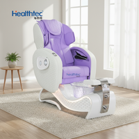 Fauteuil de massage Shiatsu de luxe, design super relaxant, pour le corps entier, avec siège inclinable et lampe LED 7 couleurs pour SPA et salon de manucure