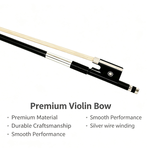 Arco de Violín 1/10 de Fibra de Carbono con Empuñadura de Piel de Oveja y Nuez de Ébano para Niños, Ligero - Product Image 1