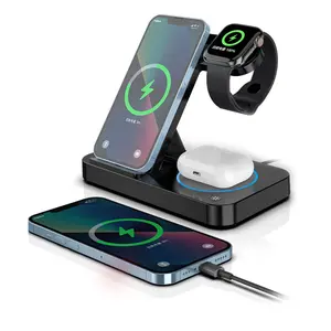 Best Sellers 4 in 1 Wireless Charging Station 2024 Upgraded Fast Charging Dock Stand for iWatch Series AirPods for all iPhones