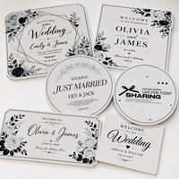 Accessoires de photomaton de mariage personnalisés en PVC, ensemble de panneaux en mousse de 5 mm, panneaux pour les mariés et les alliances, impression recto-verso, décorations de fête, accessoires de photomaton