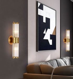Lampu Dinding E14 Besi Kristal Kaca Lampshade Emas untuk Kamar Tidur Tersedia - Product Image 4