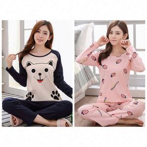 Atacado Novo Conjunto de Pijama Feminino Estampado com Desenho Animado, 2 Peças, Roupa de Dormir Macia e Solta para Casa, Mangas Compridas - Product Image 6