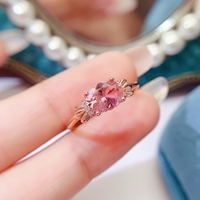 Factory Wholesale 925 Sterling Silver Women's Wedding Rings Natural Morganite Oval Cut New Fashion Wedding Anniversary Gift CMA