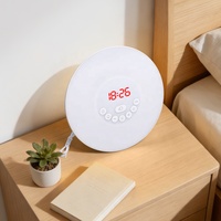 Jam Meja Elektronik Mewah Sunrise Wake-up dengan Radio FM, Layar LED, Lampu Malam, dan Warna Berubah, Plastik, untuk Meja Dapur, Hadiah