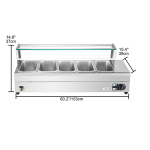 Calentador de Alimentos Comercial 110V, Exhibidor Caliente a Baño María, Baño María Eléctrico para Chocolate para Snack <span class=keywords><strong>Bar</strong></span> - Product Image 6