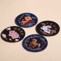 Écussons en toile écologiques avec logo personnalisé, de haute qualité, avec dos auto-agrippant, broderie à la main du Jiangsu