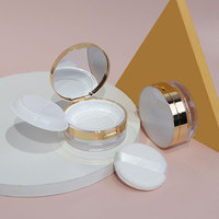 Nouveau luxury10g Galvanoplastie Or Compartiment Poudre Libre Cosmétique Paquet Vide Pot En Plastique avec Miroir Poudre Puff