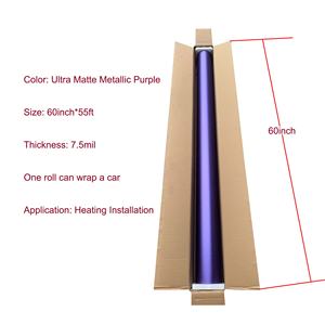 Film vinyle pour voiture en gros d'usine, ultra mat, violet métallisé, auto-cicatrisant, anti-rayures, PET, sans bulles d'air, pour envelopper la carrosserie - Product Image 2