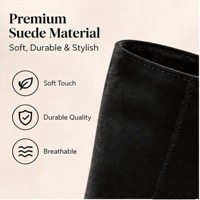 Bottes hautes en daim noir pour femmes, vente en gros d'usine, faible MOQ en stock, bottes à talon épais et plateforme, chaussures d'automne et d'hiver pour femmes
