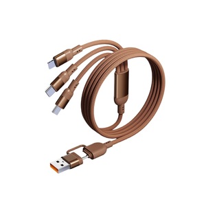 <span class=keywords><strong>C</strong></span>âble chargeur de téléphone tressé en nylon <span class=keywords><strong>2</strong></span> en 3 100W Usbc Usb Type <span class=keywords><strong>c</strong></span> Type-<span class=keywords><strong>c</strong></span> à Pd - Product Image 1