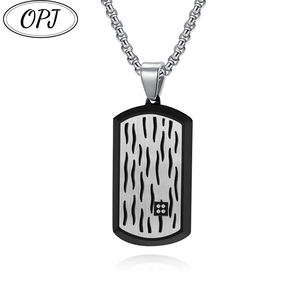 Pendentif insigne militaire biseauté 3D de la <span class=keywords><strong>série</strong></span> Water Ripple Collier pendentif en acier au titane pour hommes - Product Image 1
