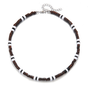 2024 verano playa Bohemia surfista hombres collar Simple geométrico Tribal étnico suave arcilla collar con cuentas para hombres joyería - Product Image 5