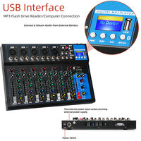 Console de Mixage DJ Professionnelle OEM HT7, Interface USB Portable, Lecteur MP3 Numérique 7 Canaux pour Performance Live