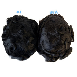 Prothèse capillaire pour <span class=keywords><strong>homme</strong></span> en dentelle suisse avec ligne de <span class=keywords><strong>cheveux</strong></span> invisible, dos en peau fine, densité bio extra légère, petits nœuds, 32 mm - Product Image 6