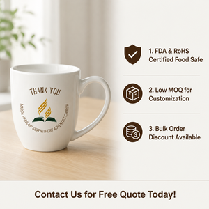Mug en céramique Bestro personnalisé en usine, logo promotionnel, mug à café personnalisé 500 ml, passe au micro-ondes, mug cadeau émaillé - Product Image 2