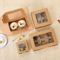 Boîte à muffins rectangulaire 2 pièces, emballage alimentaire portable pour desserts occidentaux à emporter