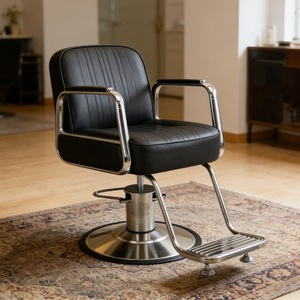 DM Moredesign Fashion, nouveau design moderne, fauteuil de barbier en cuir synthétique inclinable, réglable en hauteur hydrauliquement, rotation à 360 degrés - Product Image 4