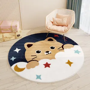 涤纶儿童房地毯可爱动物印花游戏垫儿童房柔软儿童婴儿游戏垫爬行地毯快速送货
