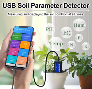 JIRS 8-en-1 Testeur numérique de sol pour l'agriculture intelligente <span class=keywords><strong>NPK</strong></span> EC PH Sonde de température des plantes Capteur de connexion Humidimètre mobile - Product Image 6
