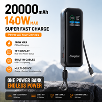 Batterie externe 140W PD à charge rapide 20000mAh avec écran TFT intelligent USB-C intégré, chargeur portable pour ordinateur portable