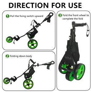 Troli Golf lipat cepat ringan, troli Golf pegangan dapat diatur dengan pegangan cangkir rem kaki tas pendingin tahan air - Product Image 5