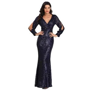 Women Ladies Elegant Prom <strong>Dresses</strong> Party Sequin Long Sleeved Evening <strong>Dress</strong> Fishtail Mother of Bride <strong>Wedding</strong> Casual <strong>Dress</strong> - Product Image 6