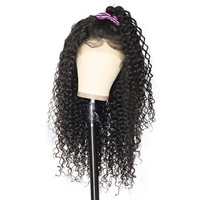 Peluca de Cabello Humano Virgen Remy 100% de 30 Pulgadas de Largo, 12A, con Cierre de Encaje Frontal, Ondas Profundas 13x4 HD para Mujeres Negras
