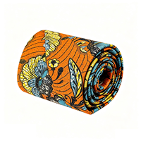 Kain Batik Etnik Retro Berhias Batu Rhinestone Warna-warni Berkilau untuk Pakaian Festival Nigeria Ghana Grosir