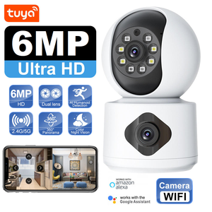 กล้องวงจรปิดไร้สาย Tuys Smart Home 6MP เลนส์คู่ WiFi ติดตามอัตโนมัติ ระบบเสียงสองทาง ตรวจจับความเคลื่อนไหว - Product Image 2