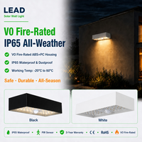 Lampe murale solaire LED carrée d'extérieur, ignifuge, étanche IP65, haute luminosité, garantie 3 ans, certifiée CE RoHS