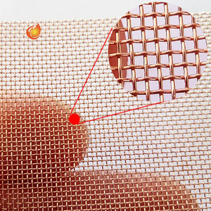 Maille métallique en cuivre rouge, écran métallique, vente en usine, tissu en maille <span class=keywords><strong>de</strong></span> cuivre pur, panneau tricoté - Product Image 1