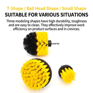 6Pcs Orange <b>Car</b> Cleaning Brush Set Plastic Handle Nylon Bristle Electric Drill Attachment for Tire Interior <b>Polishing</b> Washing - Product Image 3