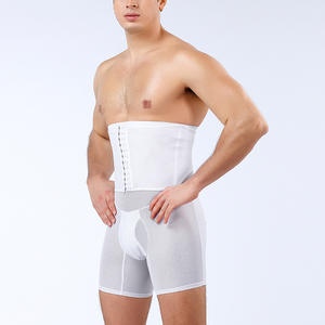 Bóxer moldeador de cuerpo para hombre, ropa interior de cintura alta con banda ajustable de malla, Control de barriga, nuevo - Product Image 5