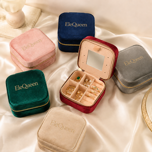High End Velvet Portable Jewelry Box Square Exquisite Storage for Earrings Necklace Ring New Jewelry Collection - Product Image 1