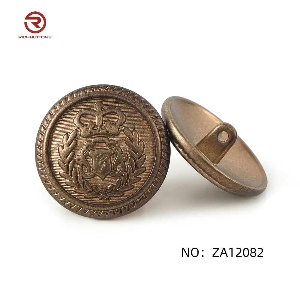 Button Manufacturer No MOQ Wholesale Custom Embossed Brass Gold Plated Metal Shank Button For Clothes