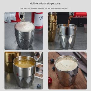 बीयर मग 304 स्टेनलेस स्टील डबल-लेयर ड्रिल-अनाज पानी के कप चाय हीरा रस कप गर्मी इन्सुलेशन एंटी-स्पार्क - Product Image 5