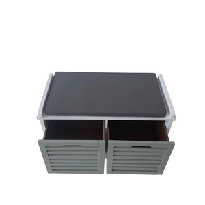 Banco de gabinete de <span class=keywords><strong>zapatos</strong></span> de madera con 2 Organizador de almacenamiento de <span class=keywords><strong>zapatos</strong></span> Banco de <span class=keywords><strong>entrada</strong></span> con asiento de cojín acolchado Bastidores de <span class=keywords><strong>zapatos</strong></span> <span class=keywords><strong>para</strong></span> el hogar - Product Image 5