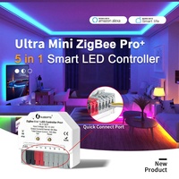 Contrôleur LED Gledopto Alexa GL-C-301P compatible avec la passerelle ZigBee, contrôleur LED intelligent 5 en 1 avec interrupteur poussoir et variateur de luminosité