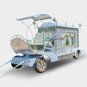 Factory Customized Vintage White Coffin Carriage Horse Wagon Antique Electric Buggy Electric Funeral Horse Hearse - Product Image 1