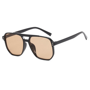 Lunettes de soleil carrées à double pont Rice Nail, nouvelle mode <span class=keywords><strong>2023</strong></span>, tendance, forme concave - Product Image 3