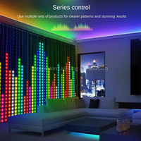 Bande lumineuse LED en cuir avec contrôle d'application programmable et synchronisation musicale, bande lumineuse RGB pour rideau, décoration intelligente pour la maison de Noël
