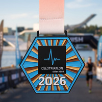 Médailles de triathlon personnalisées en métal émaillé 3D avec logo en alliage de zinc pour vélo, cyclisme, natation, course à pied, récompenses de finisseur