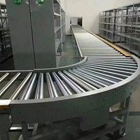 Système de convoyeur à rouleaux en acier industriel à forte capacité, vitesse réglable, rouleaux galvanisés, manutention de palettes robuste, facile à utiliser