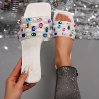 Sandales plates grande taille pour femmes – Qualité supérieure, estivales, élégantes, à bout carré, sexy, décontractées pour la plage