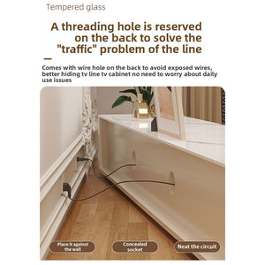 Đá phiến Bàn cà phê TV tủ phòng khách ánh sáng sang trọng nhà kem phong cách đơn giản hiện đại căn hộ nhỏ kết hợp TV mới - Product Image 3