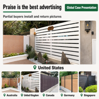 Aluminiumlegering Louvered Privacy Schutting voor Villa Binnenplaats Buiten Tuin Perimeter Hoge Corrosiebestendigheid Eenvoudige Stijl
