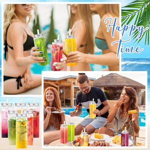 Best Selling 500ml square Shaped <b>Plastic</b> <b>Jar</b> Bpa Free Fruit Juice Water Container <b>with</b> Custom logo - Product Image 3