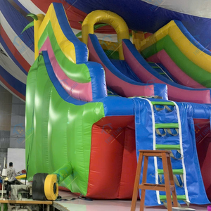 Gaming Application PVC material Easy Setup Features Amusement parks <b>Inflatable</b> Colorful Water Slide Bounce <b>House</b> 5m x 6m - Product Image 2