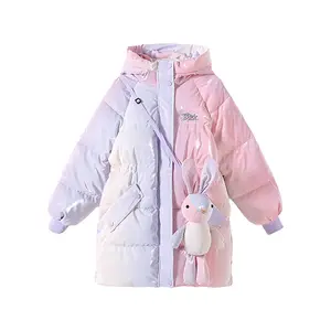 New Design Over 8 Years Old Girls Coat Children Winter Waterproof Outwear Jacket Girls Warm Hooded Coat